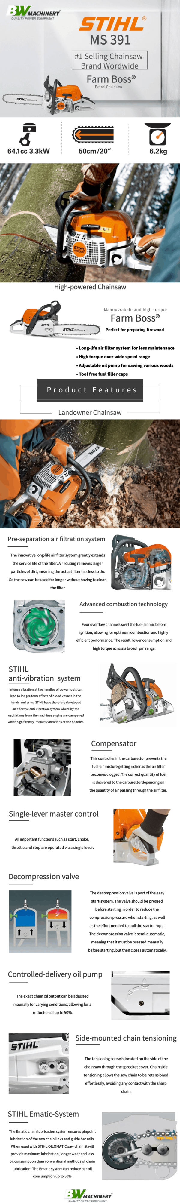STIHL MS391 Farm Boss® Chainsaw - Image 5