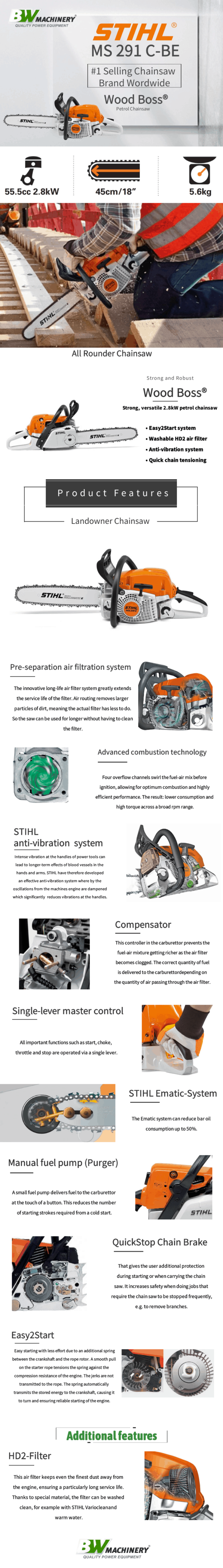 STIHL MS291 C-BEQ Yard Boss® Chainsaw - Image 4